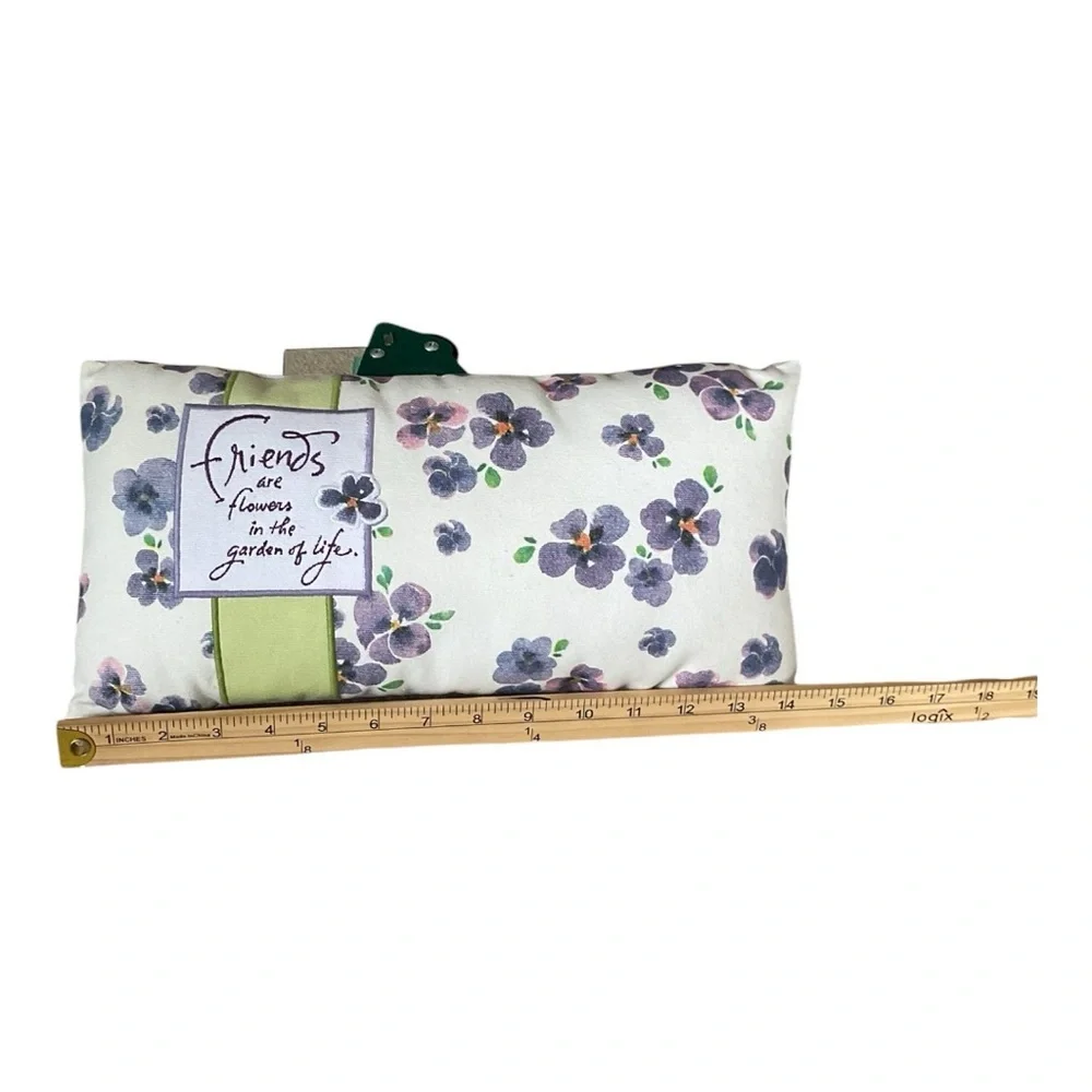 Kathy Davis Inspirational Pillow “Friends Are Flowers” Floral Accent Cushion
